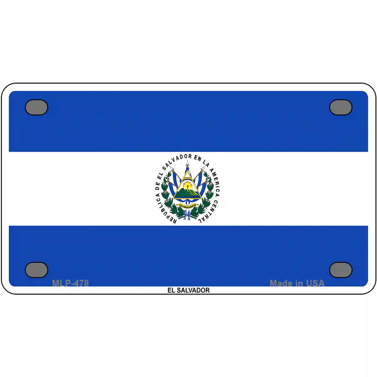 El Salvador Flag Metal Novelty License Plate 4" x 2.2" (MLP)