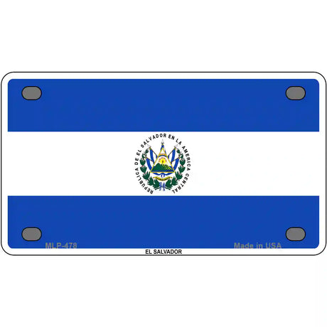 El Salvador Flag Metal Novelty License Plate 4" x 2.2" (MLP)