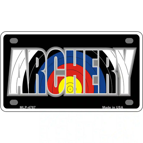 Archery Metal Novelty License Plate 4" x 2.2" (MLP)