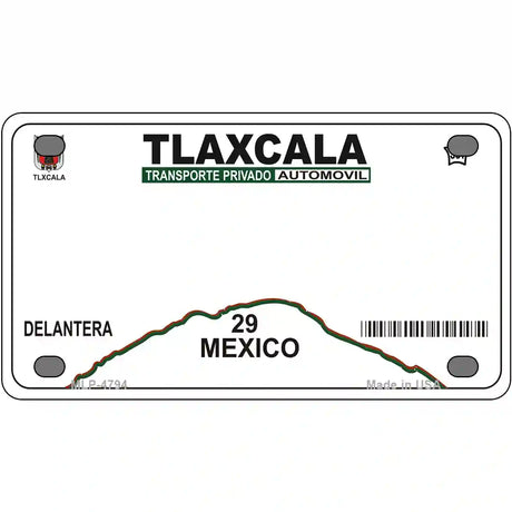 Tlaxcala Mexico Novelty Metal License Plate 4" x 2.2" (MLP)