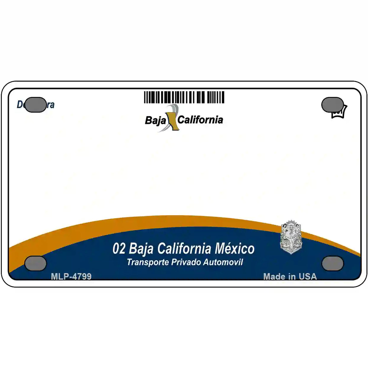 Baja California Novelty Metal License Plate 4" x 2.2" (MLP)