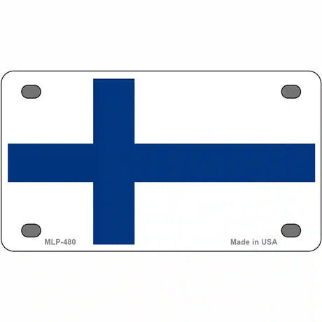 Finland Flag Metal Novelty License Plate 4" x 2.2" (MLP)