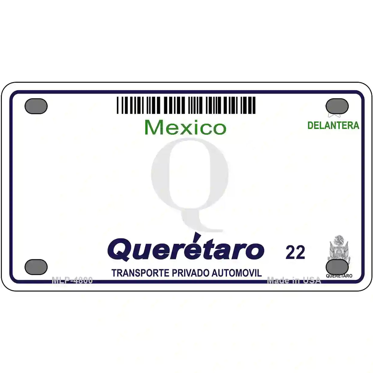 Queretaro Mexico Novelty Metal License Plate 4" x 2.2" (MLP)