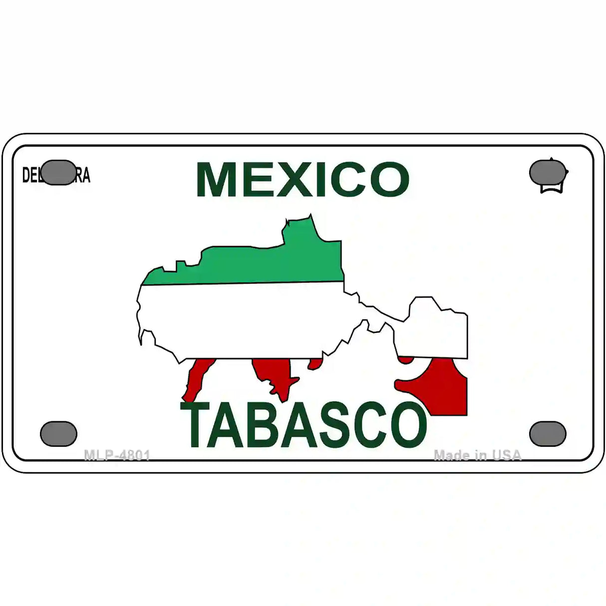 Tabasco Mexico Novelty Metal License Plate 4" x 2.2" (MLP)