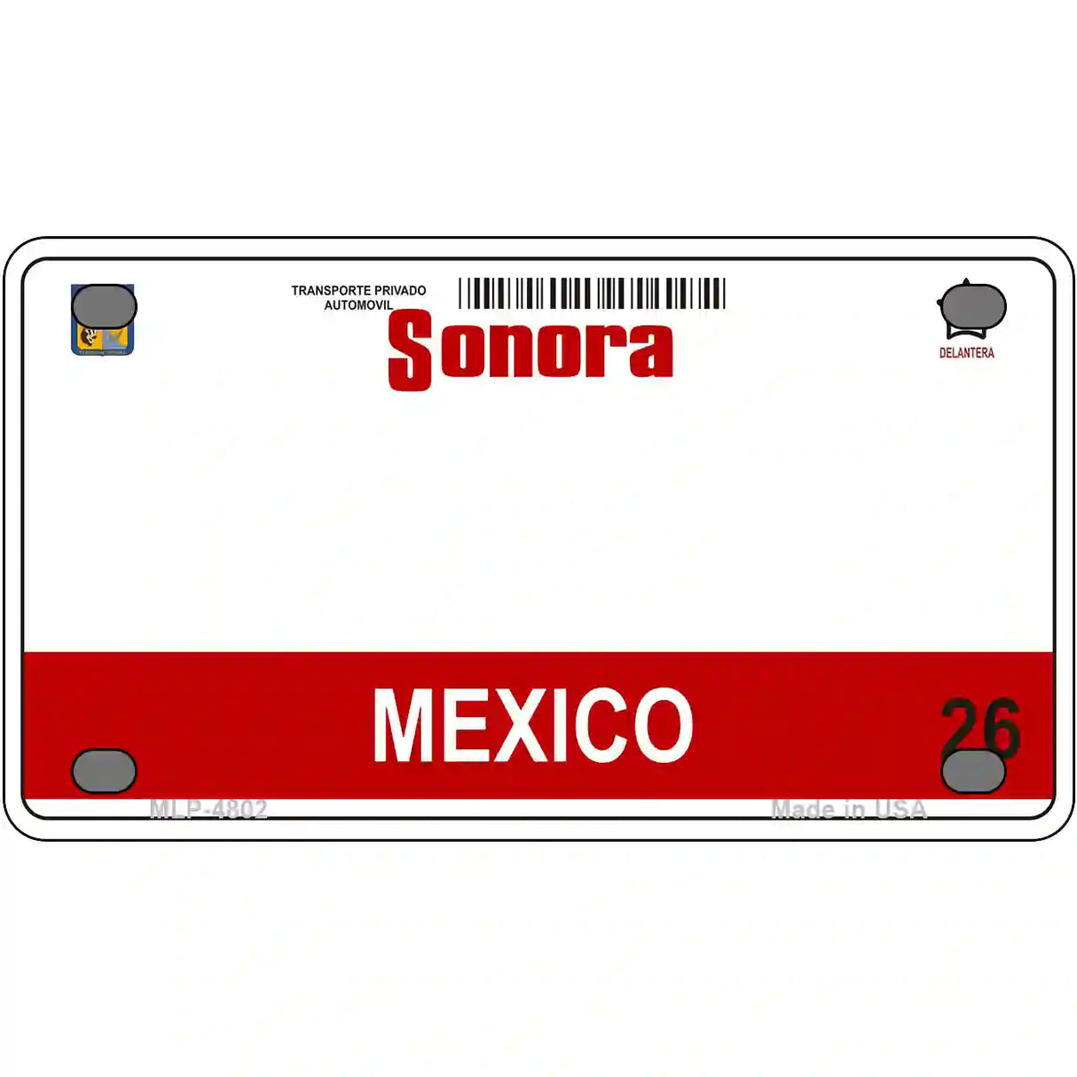 Sonora Mexico Novelty Metal License Plate 4" x 2.2" (MLP)