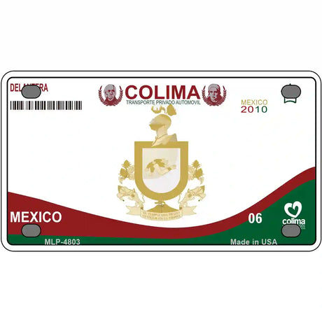 Colima Mexico Novelty Metal License Plate 4" x 2.2" (MLP)