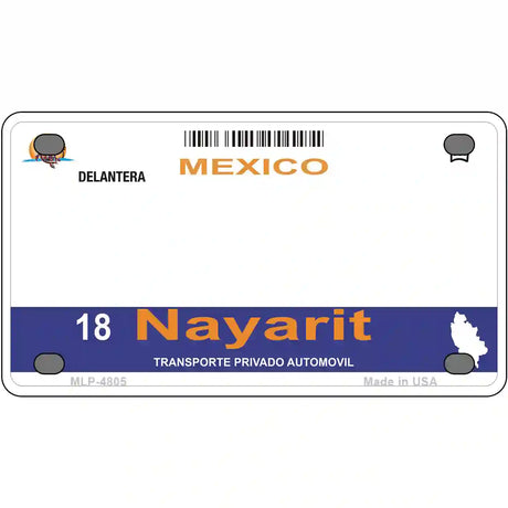 Nayarit Mexico Novelty Metal License Plate 4" x 2.2" (MLP)