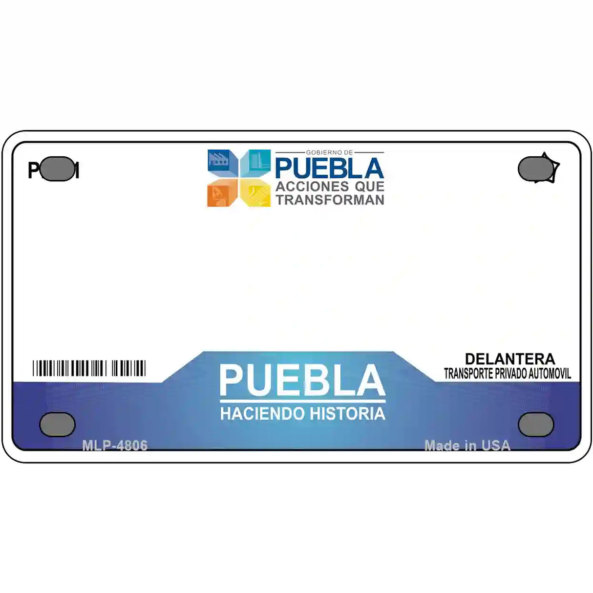 Puebla Mexico Novelty Metal License Plate 4" x 2.2" (MLP)