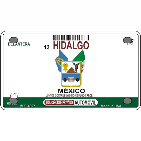 Hidalgo Mexico Novelty Metal License Plate 4" x 2.2" (MLP)