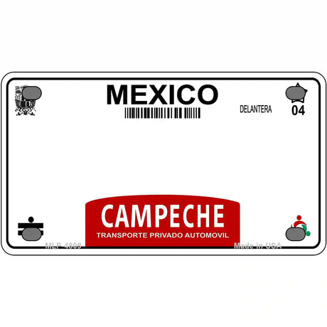 Campeche Mexico Novelty Metal License Plate 4" x 2.2" (MLP)