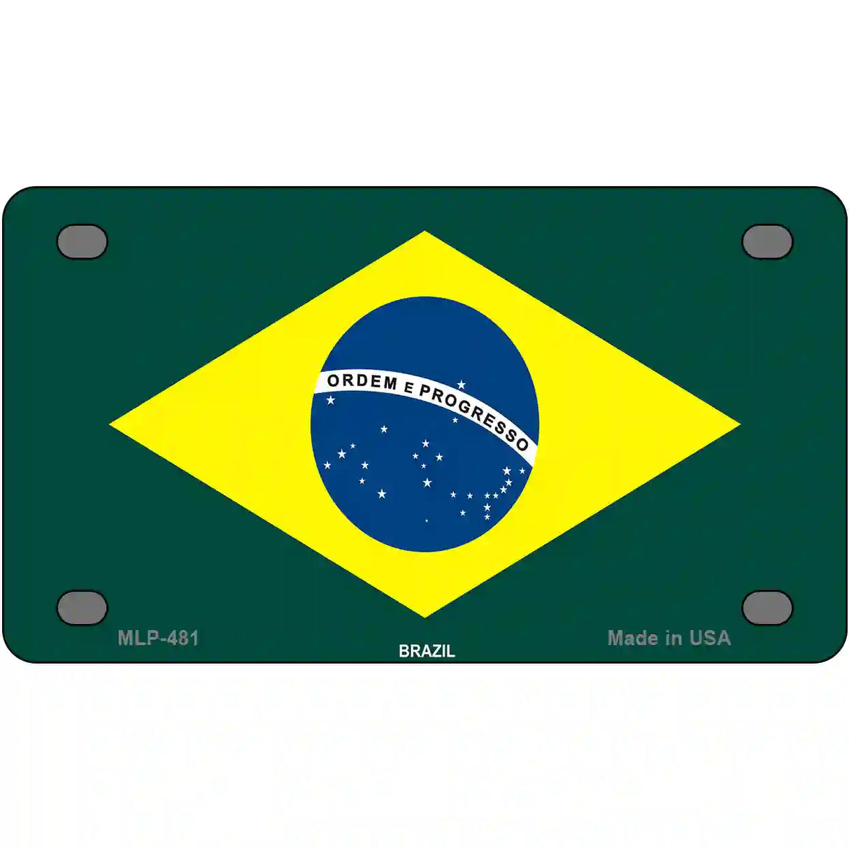 Brazil Flag Metal Novelty License Plate 4" x 2.2" (MLP)