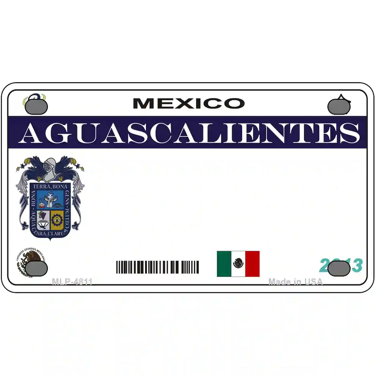 Aguascalientes Mexico Novelty Metal License Plate 4" x 2.2" (MLP)