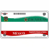 Zachatecas Mexico Novelty Metal License Plate 4" x 2.2" (MLP)