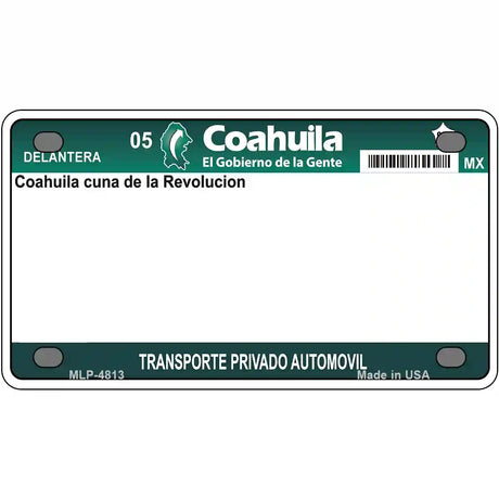 Coahuila Mexico Novelty Metal License Plate 4" x 2.2" (MLP)