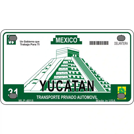 Yucatan Mexico Novelty Metal License Plate 4" x 2.2" (MLP)