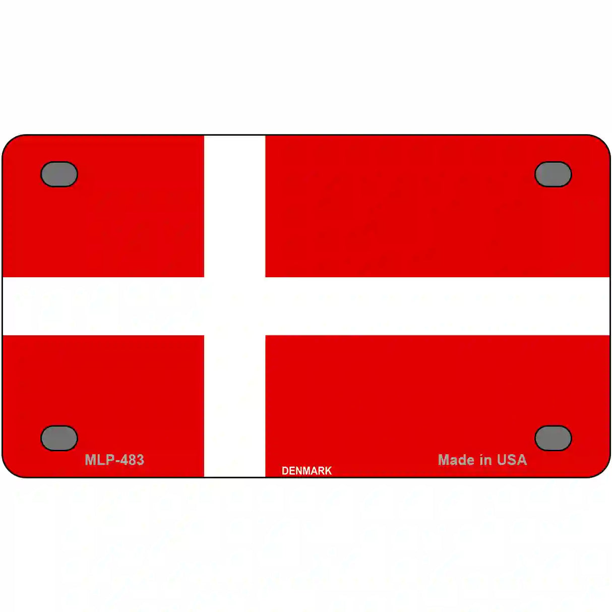 Denmark Flag Metal Novelty License Plate 4" x 2.2" (MLP)