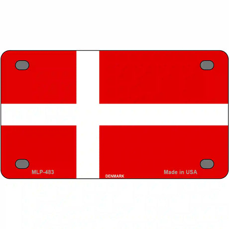 Denmark Flag Metal Novelty License Plate 4" x 2.2" (MLP)