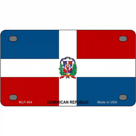 Dominican Republic Flag Metal Novelty License Plate 4" x 2.2" (MLP)