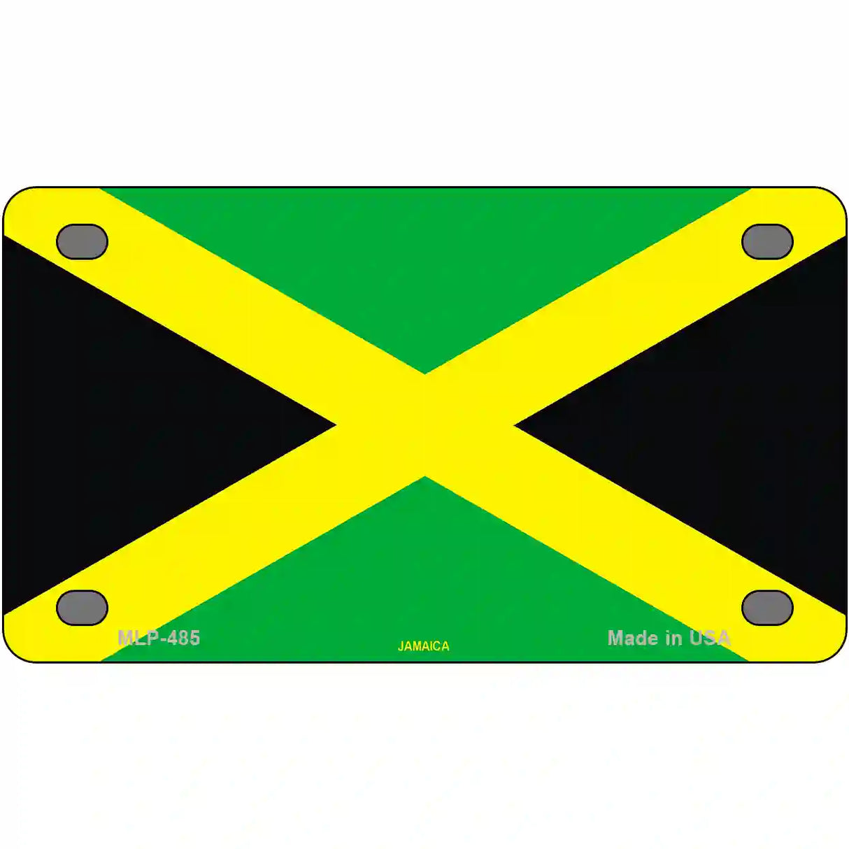 Jamaica Flag Metal Novelty License Plate 4" x 2.2" (MLP)