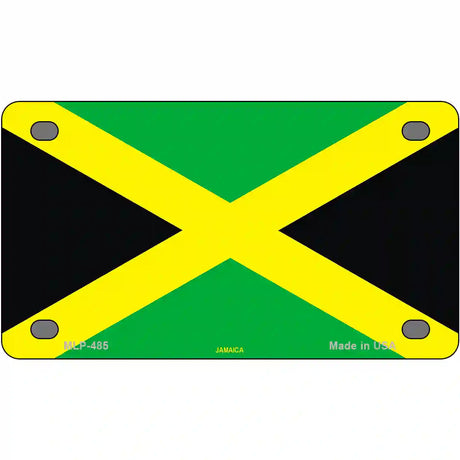 Jamaica Flag Metal Novelty License Plate 4" x 2.2" (MLP)