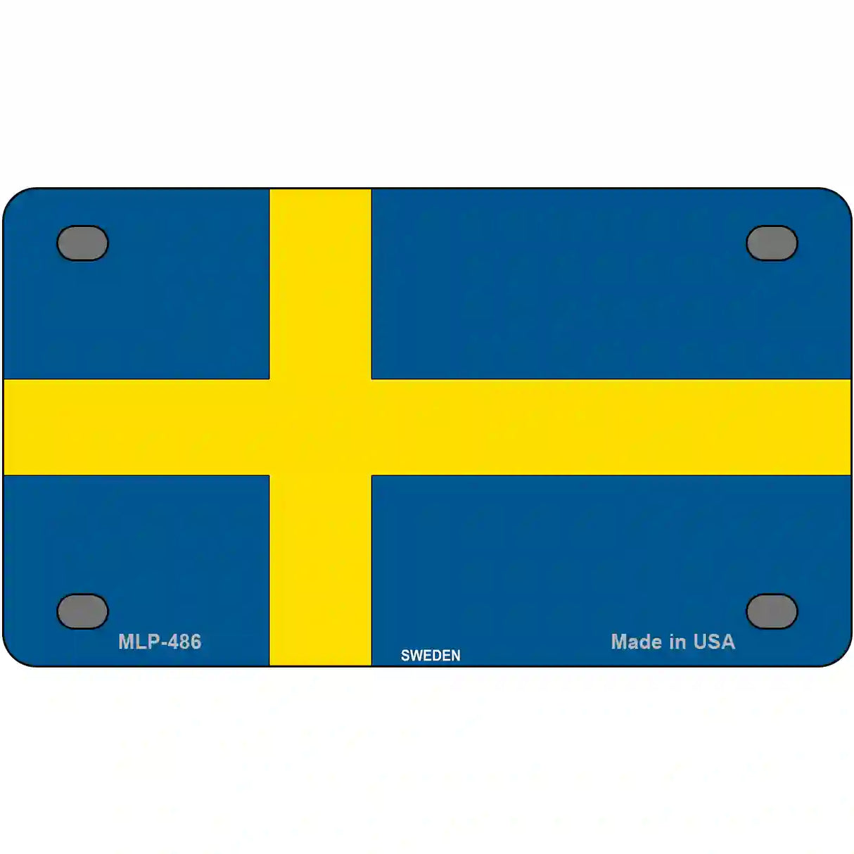 Sweden Flag Metal Novelty License Plate 4" x 2.2" (MLP)