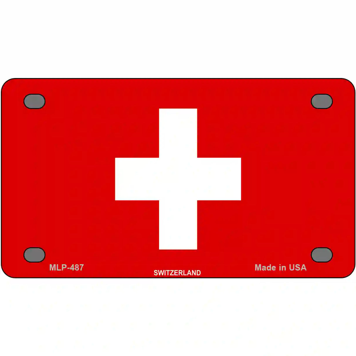 Switzerland Flag Metal Novelty License Plate 4" x 2.2" (MLP)