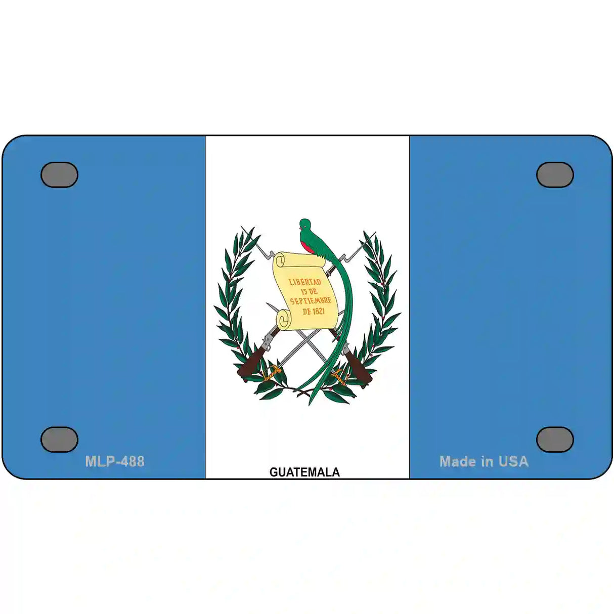 Guatemala Flag Metal Novelty License Plate 4" x 2.2" (MLP)