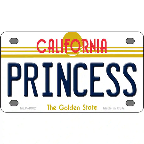 Princess California Novelty Metal License Plate 4" x 2.2" (MLP)