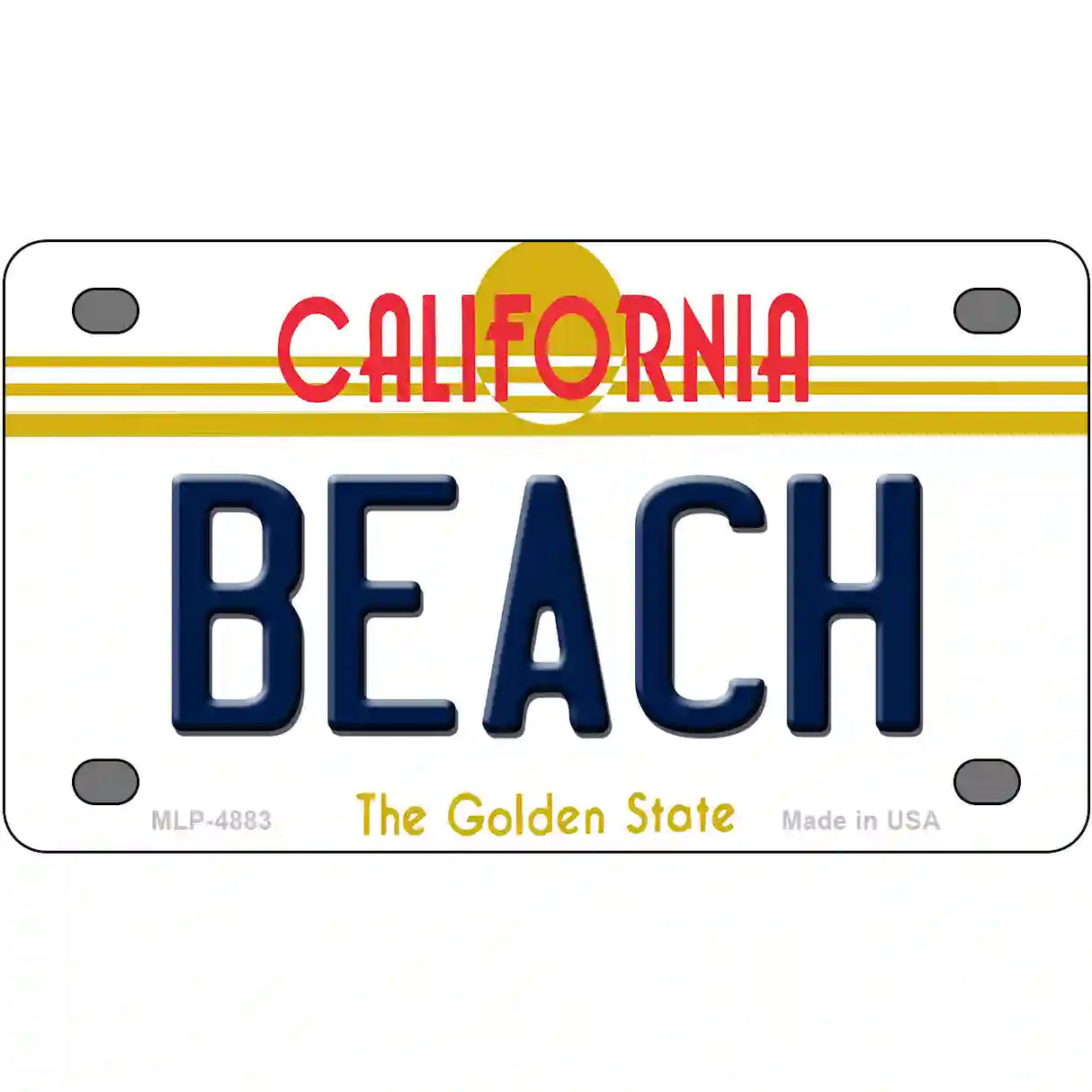 Beach California Novelty Metal License Plate 4" x 2.2" (MLP)