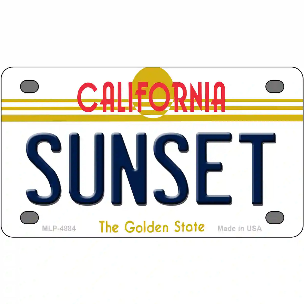 Sunset California Novelty Metal License Plate 4" x 2.2" (MLP)