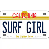 Surf Girl California Novelty Metal License Plate 4" x 2.2" (MLP)