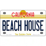 Beach House California Novelty Metal License Plate 4" x 2.2" (MLP)