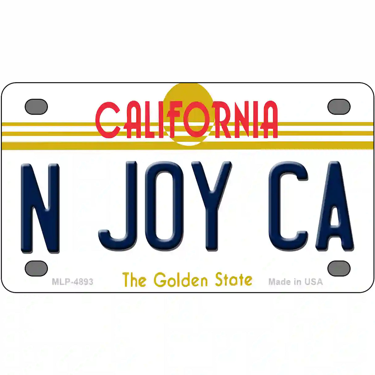 N Joy Ca California Novelty Metal License Plate 4" x 2.2" (MLP)