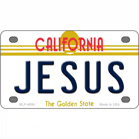 Jesus California Novelty Metal License Plate 4" x 2.2" (MLP)