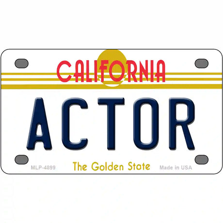 Actor California Novelty Metal License Plate 4" x 2.2" (MLP)