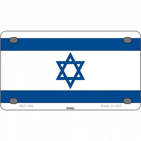 Israel Flag Metal Novelty License Plate 4" x 2.2" (MLP)