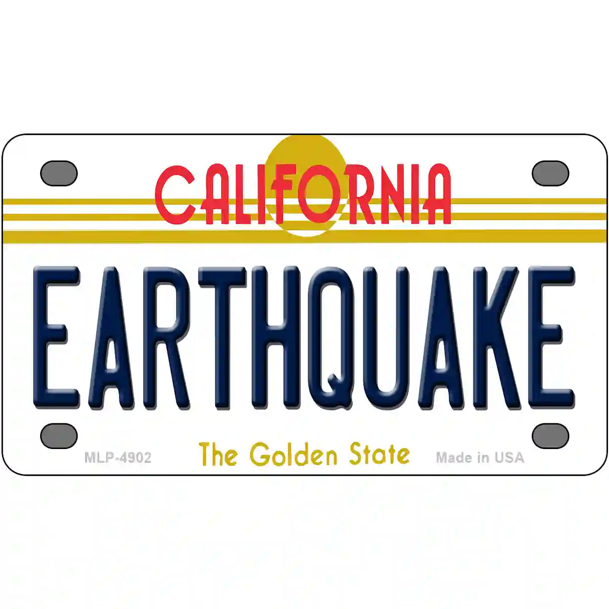 Earthquake California Novelty Metal License Plate 4" x 2.2" (MLP)