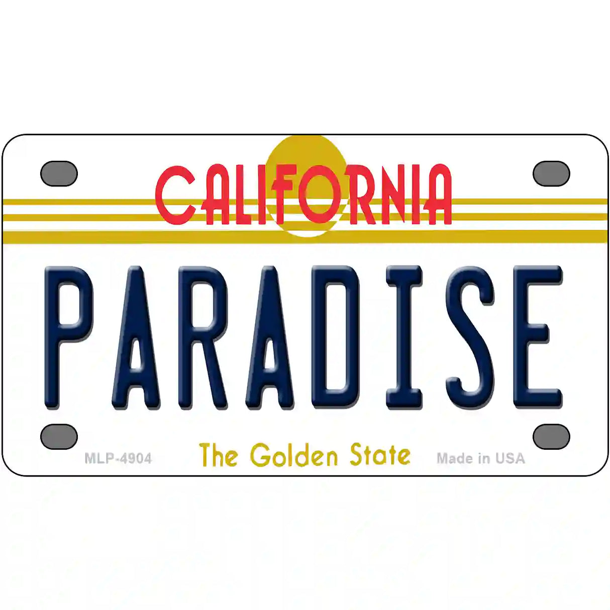 Paradise California Novelty Metal License Plate 4" x 2.2" (MLP)