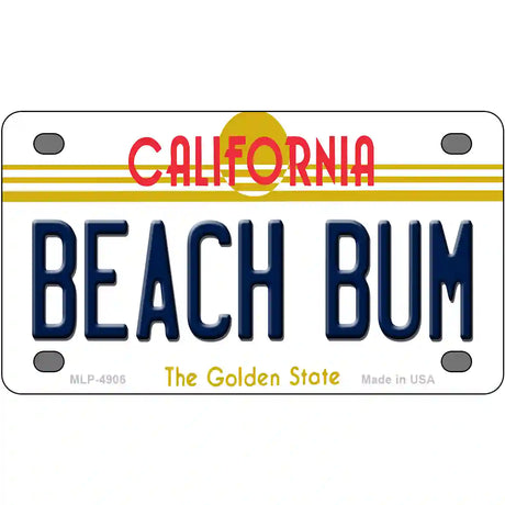 Beach Bum California Novelty Metal License Plate 4" x 2.2" (MLP)