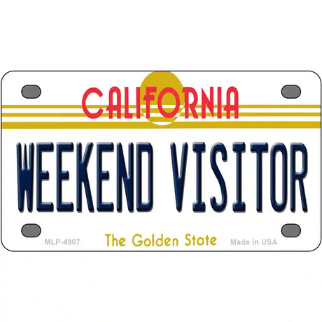 Weekend Vistor California Novelty Metal License Plate 4" x 2.2" (MLP)