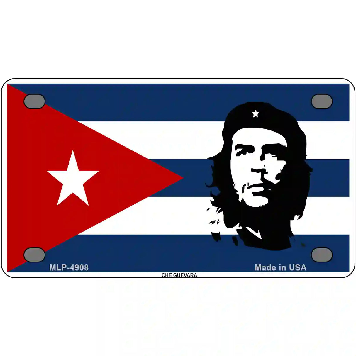 Che Guevara Flag Metal Novelty License Plate 4" x 2.2" (MLP)