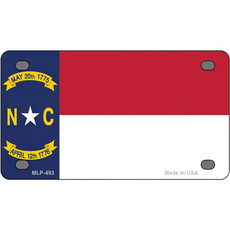 North Carolina State Flag Metal Novelty License Plate 4" x 2.2" (MLP)