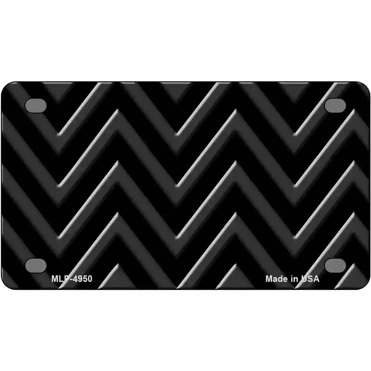 Black Light Black Chevron Metal Novelty License Plate 4" x 2.2" (MLP)