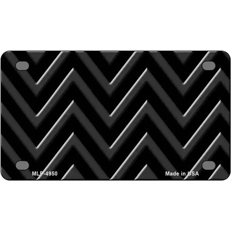 Black Light Black Chevron Metal Novelty License Plate 4" x 2.2" (MLP)