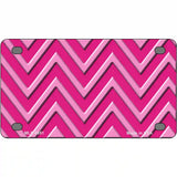 Pink Light Pink Chevron Metal Novelty License Plate 4" x 2.2" (MLP)