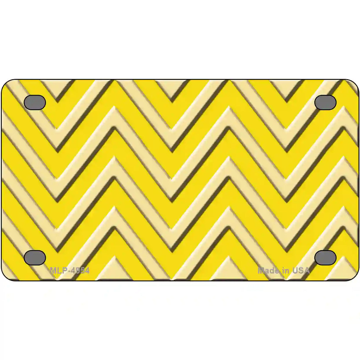 Yellow Light Yellow Chevron Metal Novelty License Plate 4" x 2.2" (MLP)