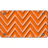 Orange Light Orange Chevron Metal Novelty License Plate 4" x 2.2" (MLP)