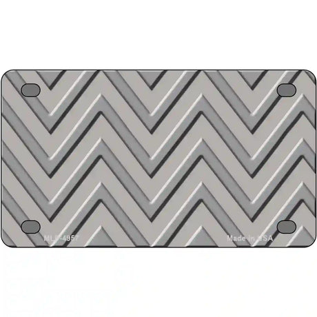 Grey Light Grey Chevron Metal Novelty License Plate 4" x 2.2" (MLP)