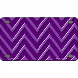 Purple Light Purple Chevron Metal Novelty License Plate 4" x 2.2" (MLP)