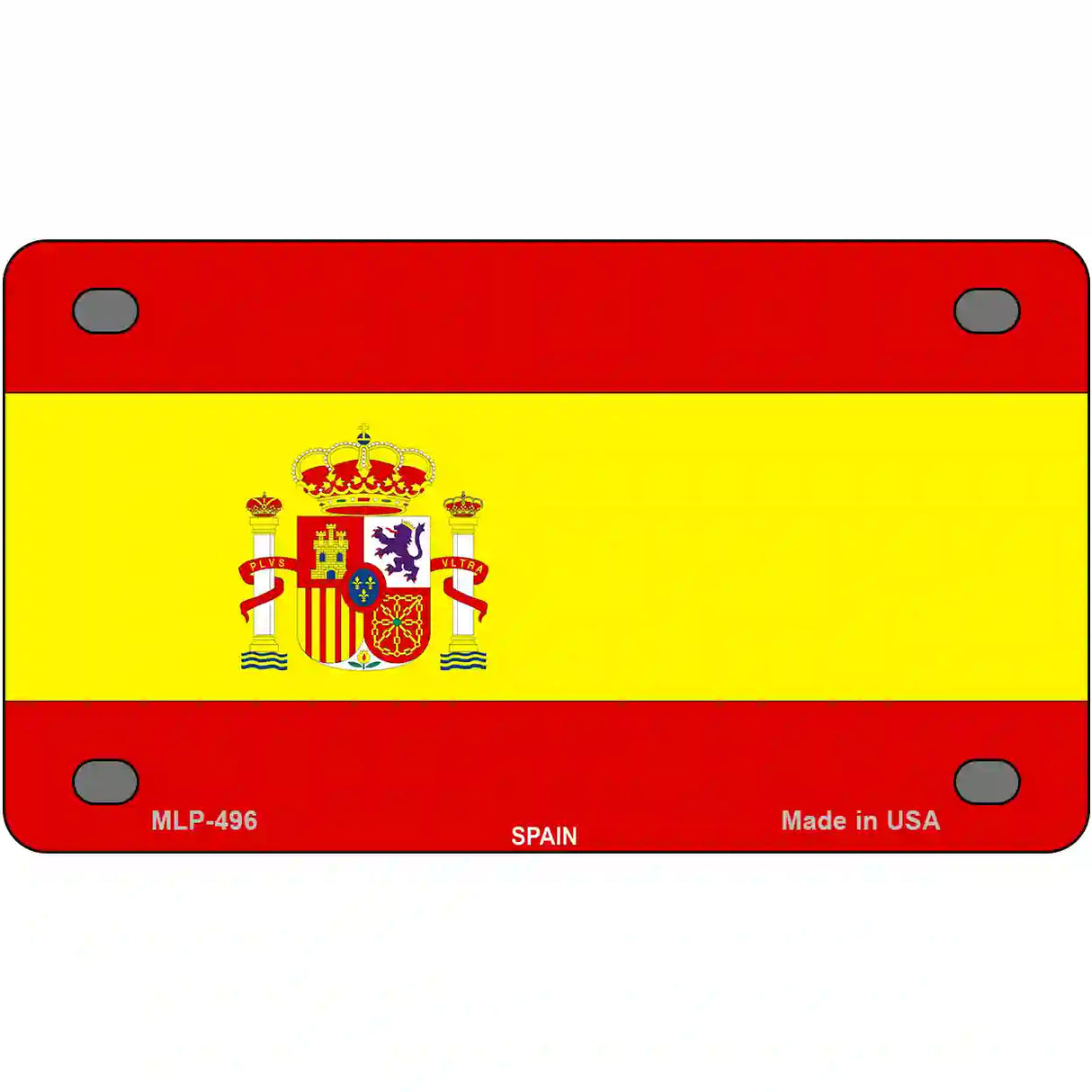 Spain Flag Metal Novelty License Plate 4" x 2.2" (MLP)